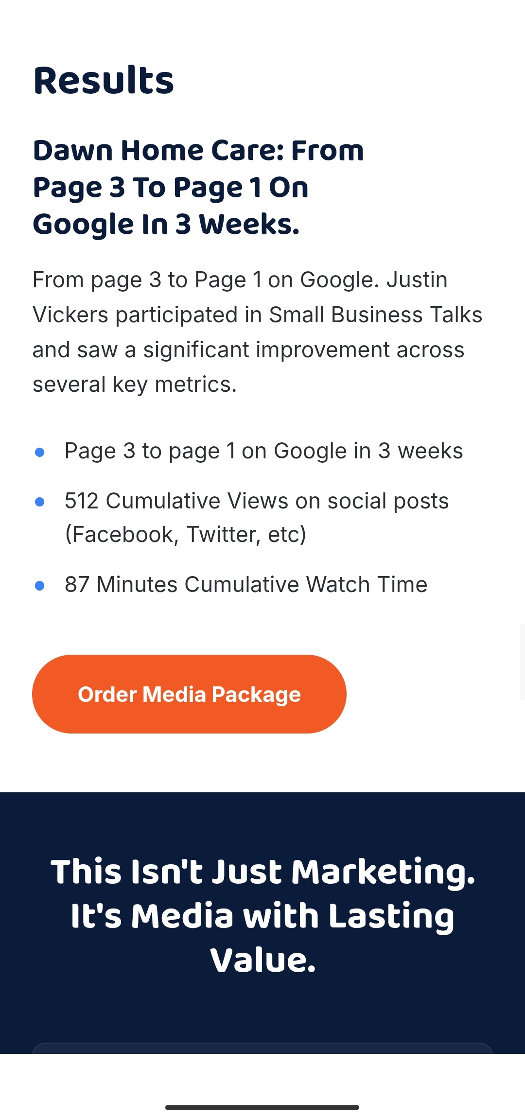 Small Business Talks Built for Main Street positioning statement